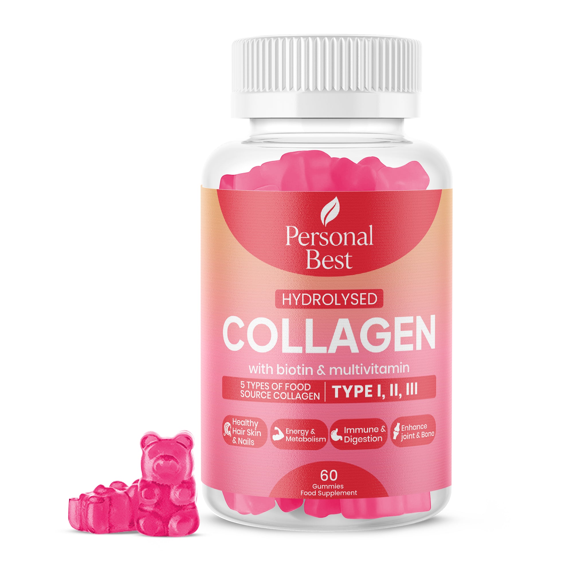 Hydrolysed collagen gummies with biotin by Personal Best