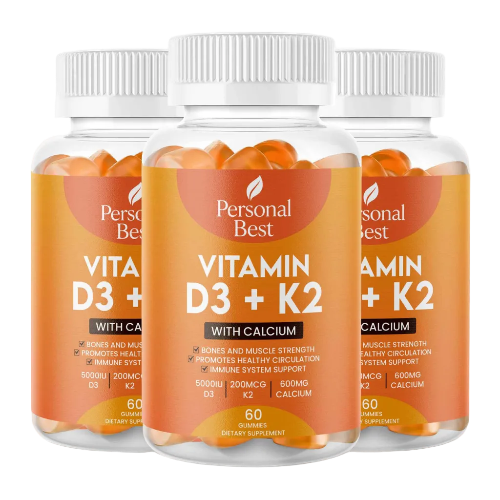 Vitamin D3 + K2 with Calcium Gummie – Triple Support Formula