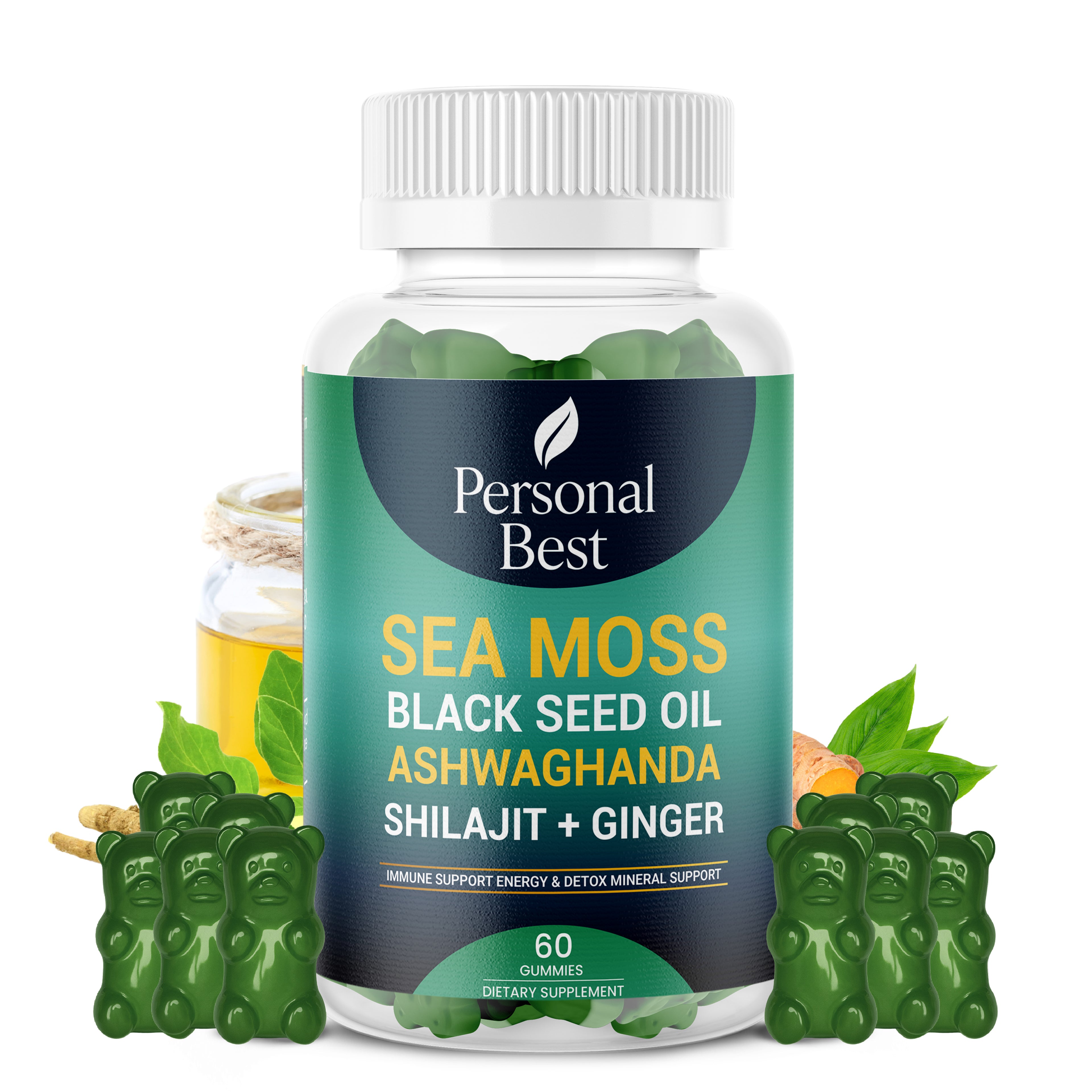 Sea moss and ashwagandha wellness gummies by Personal Best
