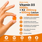 Vitamin D3 + K2 with Calcium Gummie – Triple Support Formula